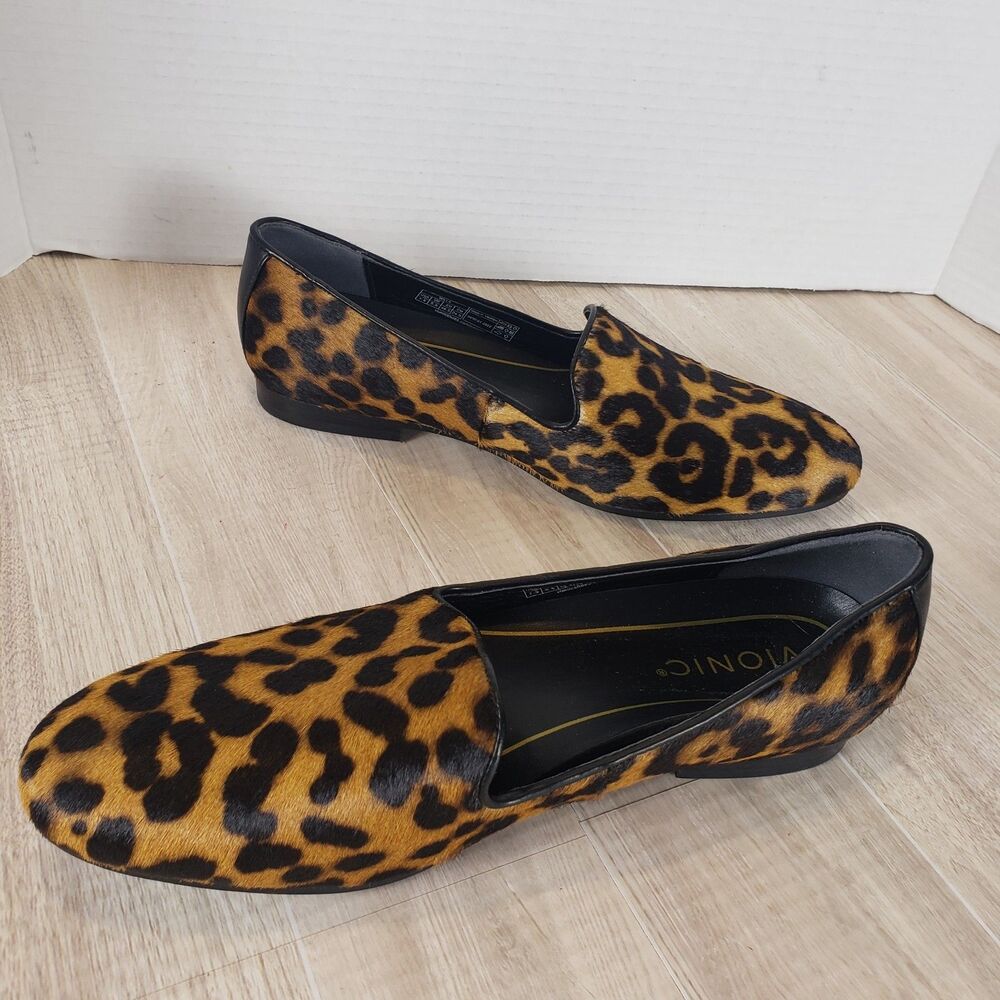 Vionic Women Willa Leopard Calf Hair Loafers Sz 7.5 - Classic Everyday Statement - Picture 4 of 8